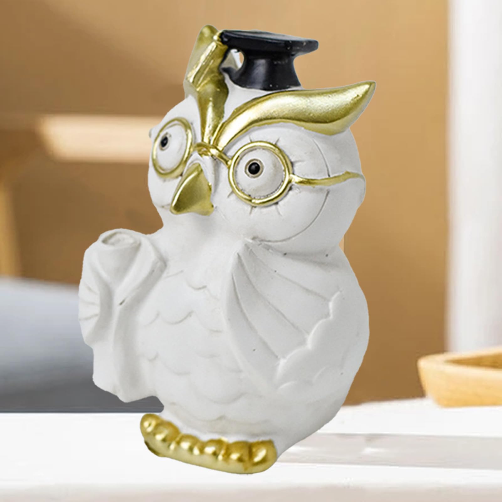 Amazon.co.jp: Gitekain フクロウの置物ホームデコレーション、棚用