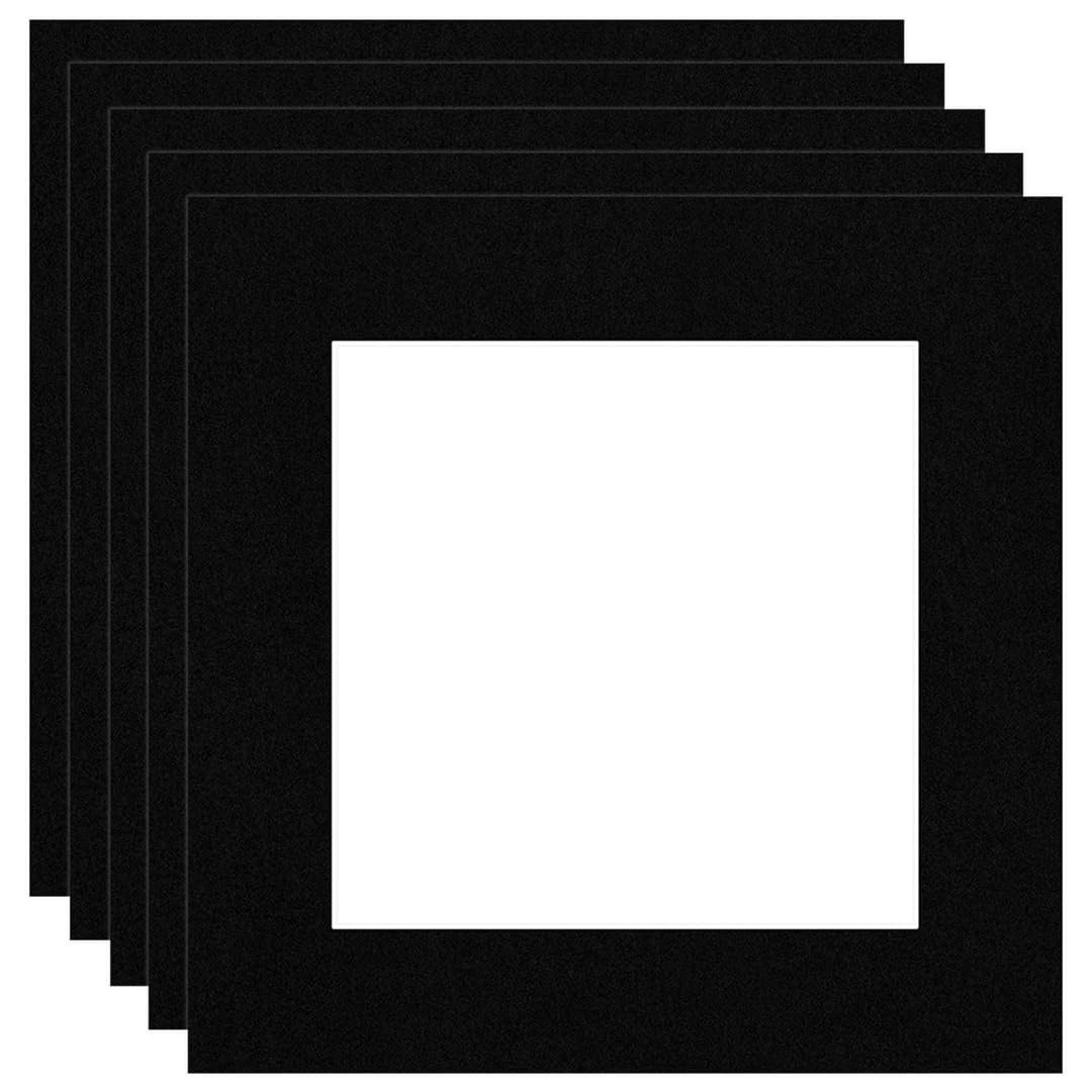 Procut Global 6x6" Black Picture Mounts Board to Fit 4x4" Aperture Size - Photo Mount Card Ideal for Prints, Artwork, Crafts & Certificates - Sizes & Colors Available - Pack of 5 โ image 1