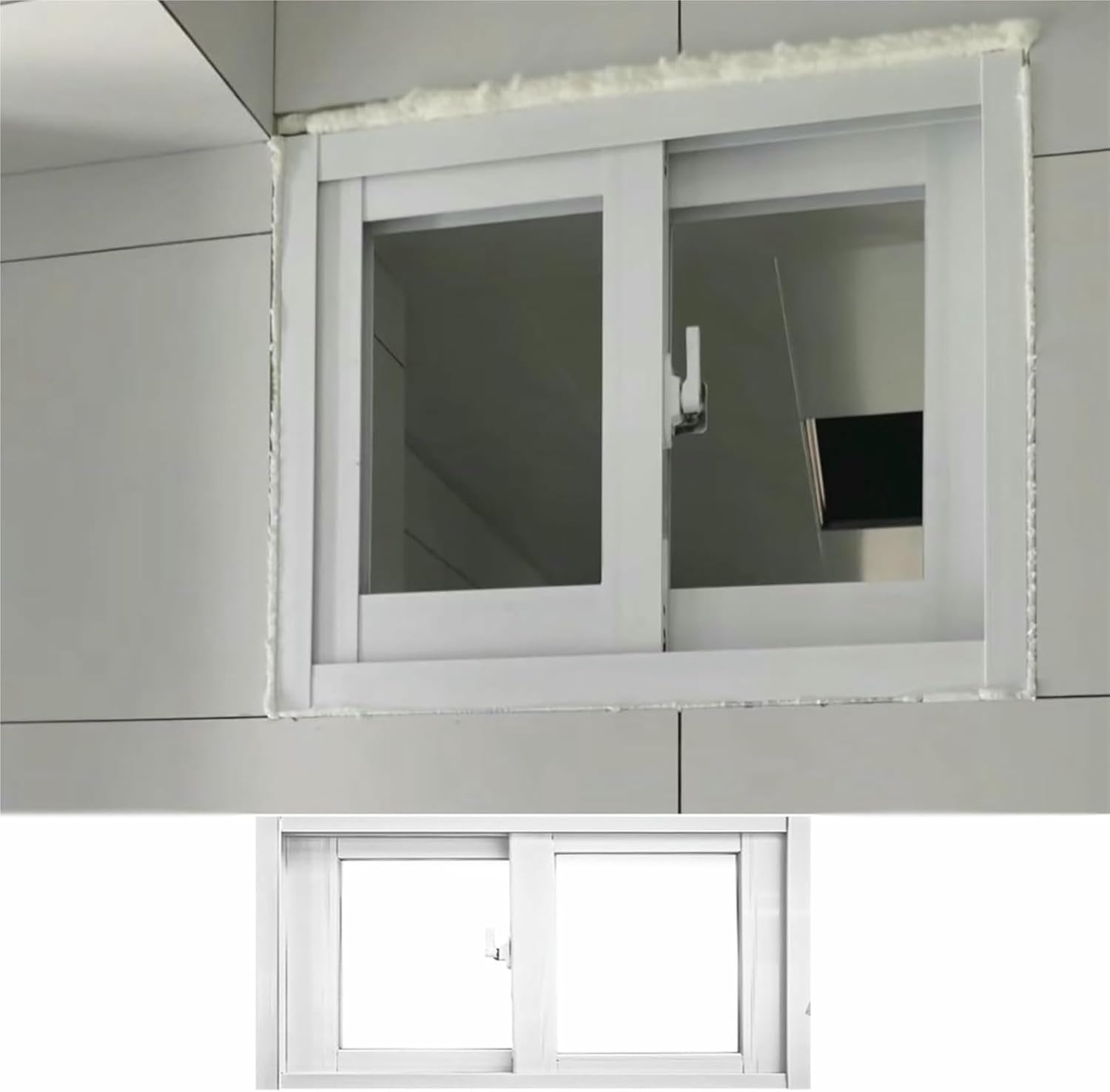 Slot Window Window with Glass, Barn Windows, Sliding Windows of Aluminum Replacement for Sheds, Cabins, Small Houses