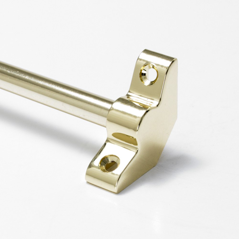 Simplicity Quality Stair Rods 3/8" x 28.5" Brass Flat bar Plain Bracket Finial