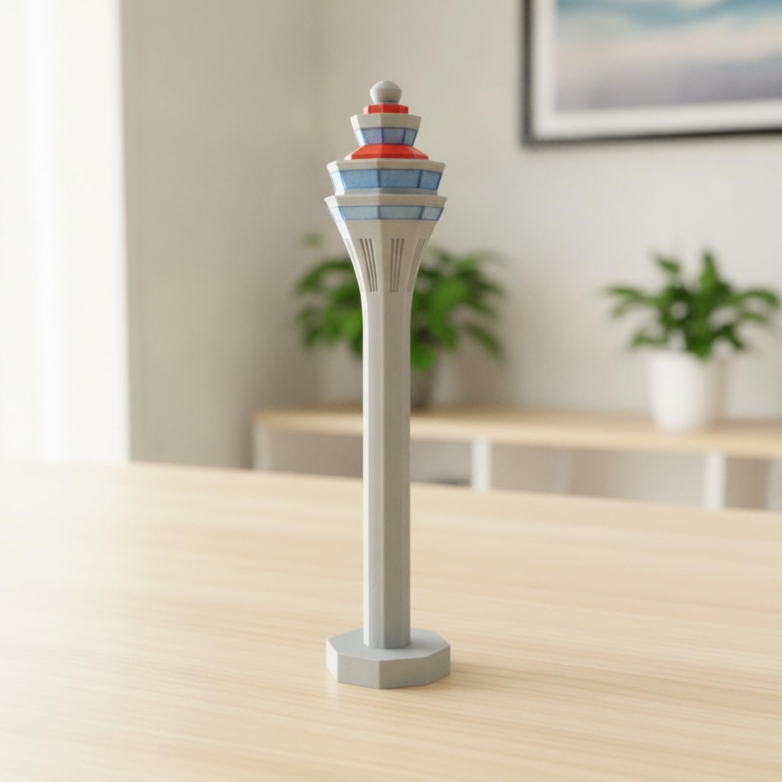 Modellino di Torre Aeroportuale Decorativo Modello da Collezione di Struttura Controllo Aereo Indipendente per Diorami Aeroportuali