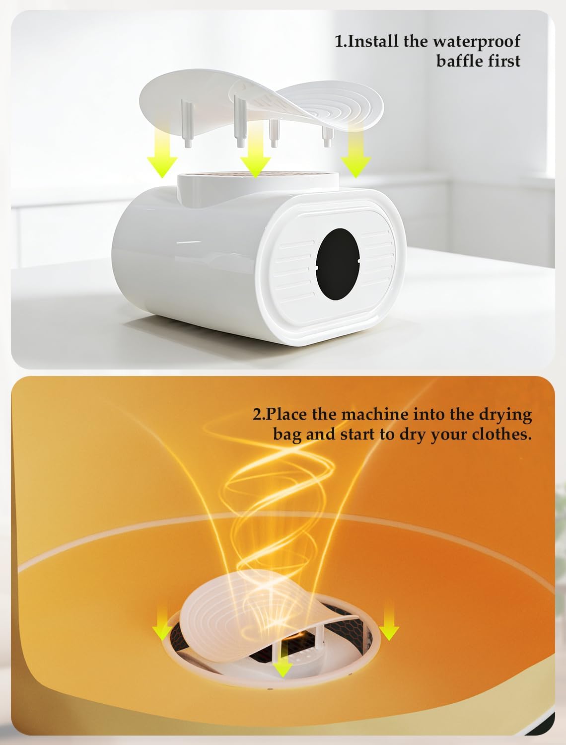 Portable Clothes Dryer, MecRecare Mini Clothes Dryer with Remote Control, Time Setting, with Shoe Drying & Heating Function, Small Foldable Electric Drying Machine for Home, RV, Apartment, Travel