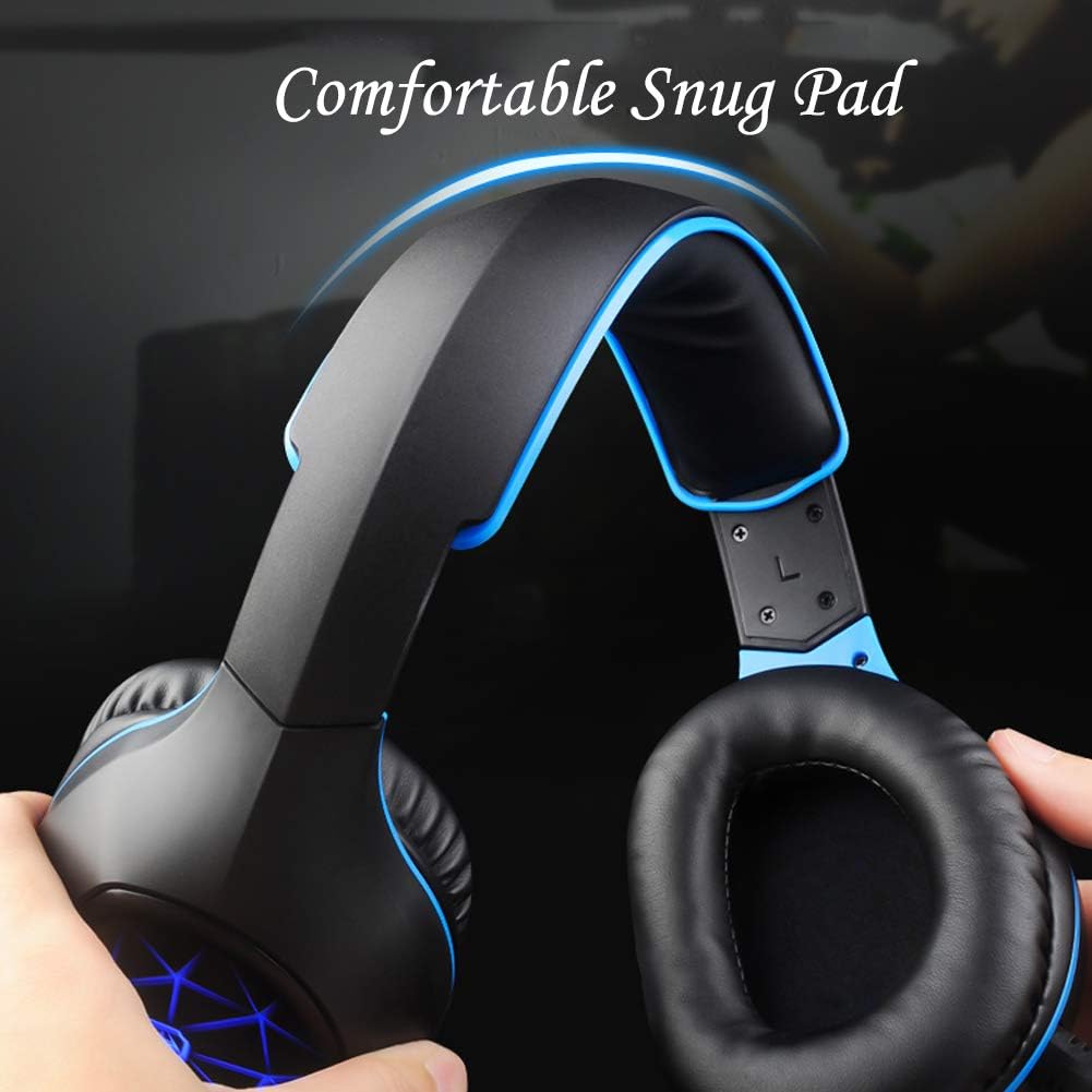 Aolyty Pro Gaming Headset 7.1 Stereo Surround with LED Light Mic Noise Cancelling Over Ear Headphones Compatible with Computer Laptop Phone Tablet,PS5 PS4 (Green): Electronics