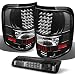 For Ford F-150 Pickup Truck Black LED Tail Lights Replacement + Smoked Rear 3rd Third Brake Light Lamp
