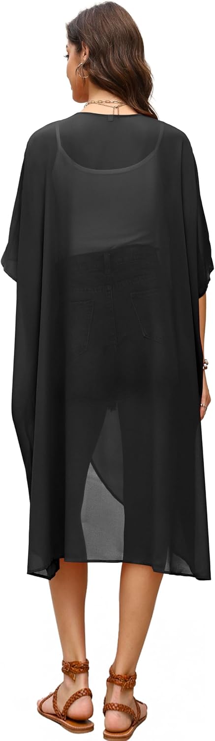 OFEEFAN Kimonos for Women Swimsuit Coverup Beach Casual Loose Cardigans for Swimwear - Image 5