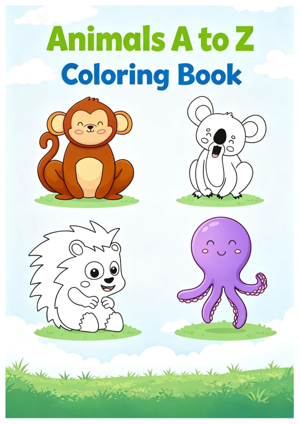 Animals A to Z Coloring Book