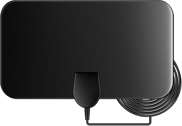 Indoor TV Aerial, 50 Miles Digital HDTV Antenna Freeview 4K 1080P HD FM VHF UHF Window Aerial for Local Channels Support ALL Television-13ft Coax Cable