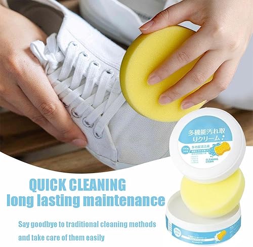 Miniatura 2 de Shoes Multifunctional Cleaning Cream, White Shoe Cleaner, with Sponge Eraser White Shoe Cleaning Cream, 200g Cleansing Cream for Shoes (1pcs)