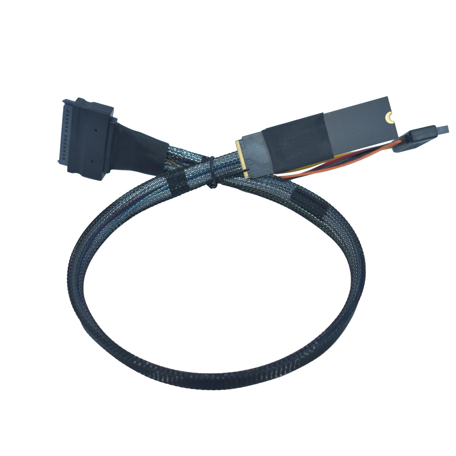 PCIe Gen5 M.2 to U.2 - Adattatore M.2 to SFF-8639 U.2 NVMe SSD con 15Pin SATA, 50 cm