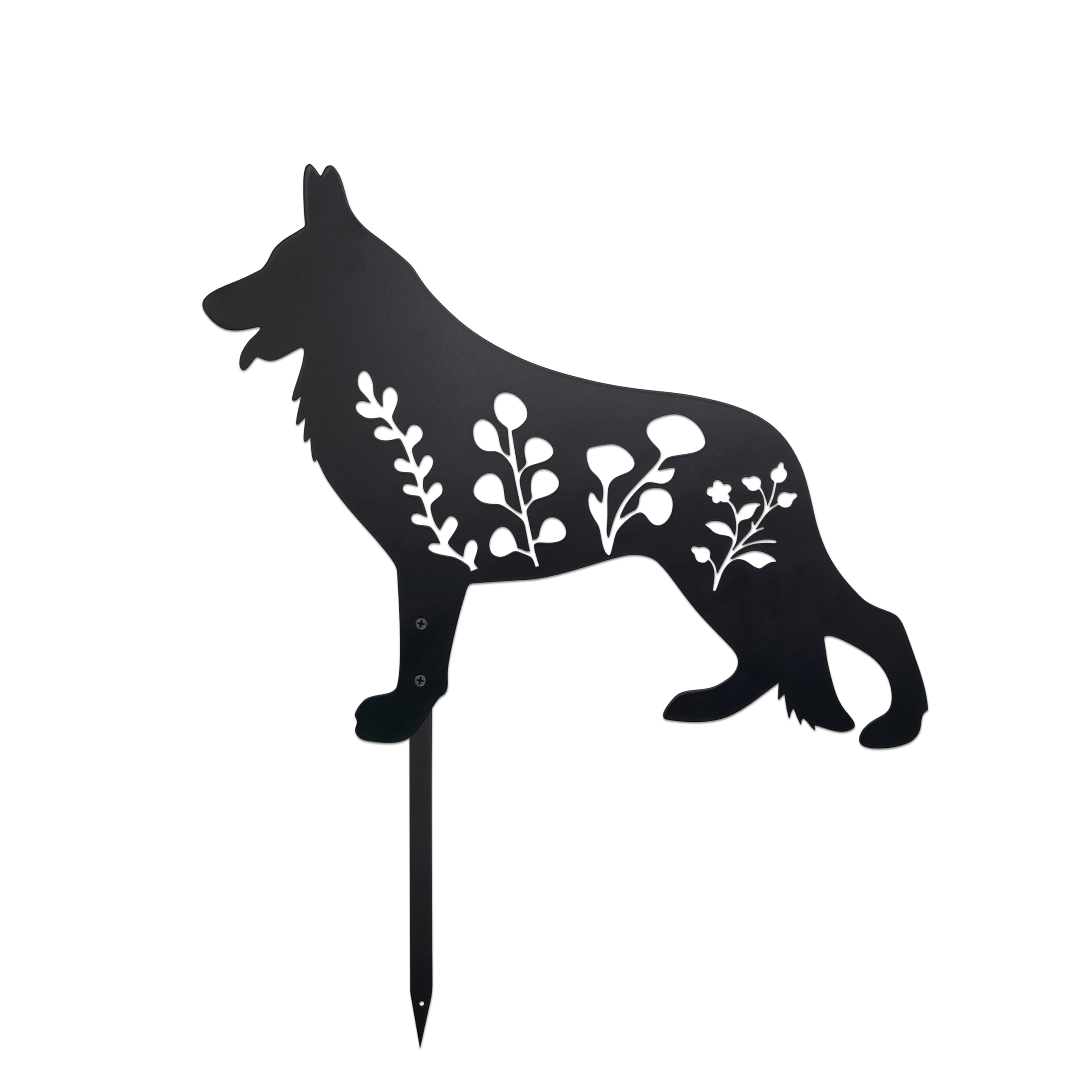Urbraneco Black German Shepherd Garden Stake - Handcrafted Outdoor Decor For Dog Lovers, Durable Yard Art Statue