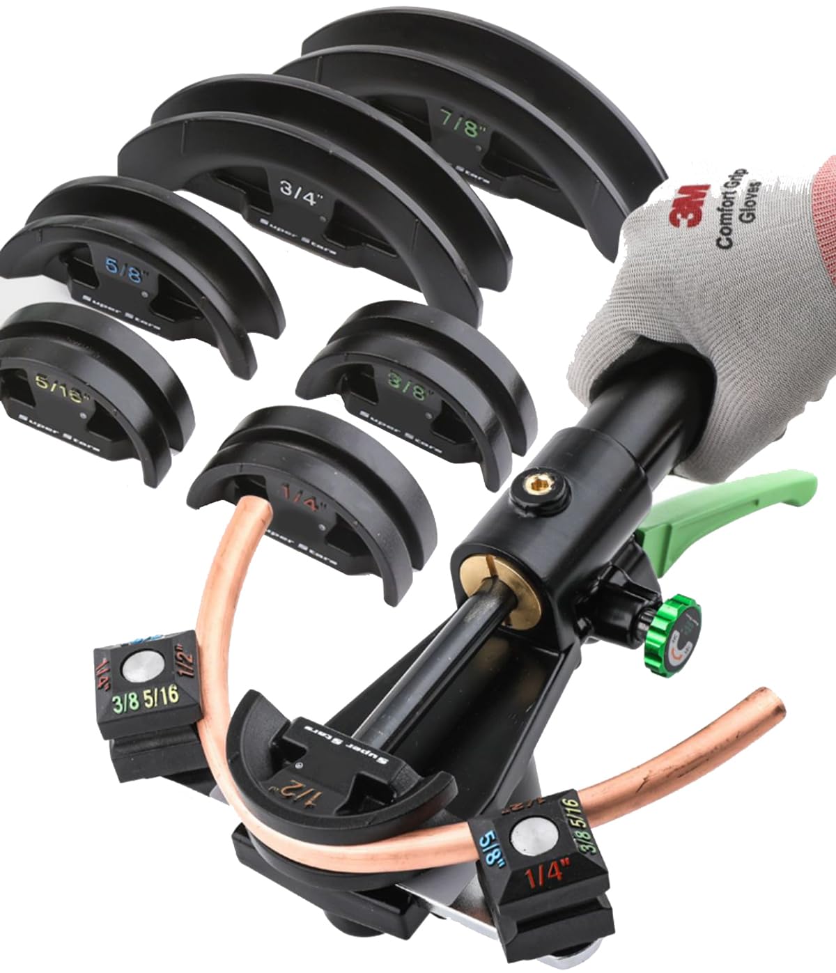 Piegatubi 7 Misure Kit Piegatubi HVAC Da 1/4 A 7/8 Pollici - Con Curvatura Inversa Per Idraulica E Auto Strumenti Idraulica - 8