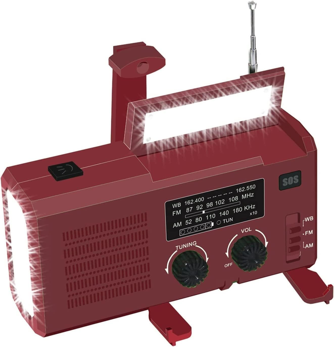Portable DAB/DAB+ FM Digital Radio,Emergency with 4000mah Battery, Hand Crank Survival with Flashlight, Cell Phone Charger, SOS