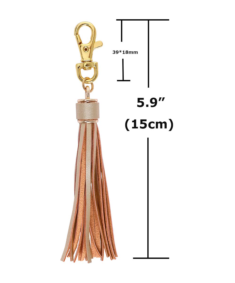 15 cm 8 szt. PU skórzane frędzle z karabińczykiem obrotowy, brelok do torebki telefon samochód brelok biżuteria DIY GD189, 5.9 inch, Sztuczna skóra, Nie,