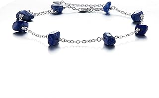 Cultured Lapis Lazuli Anklet Sterling Silver Lapis Lazuli Ankle Lapis Lazuli Jewelry Gifts for Women Girls