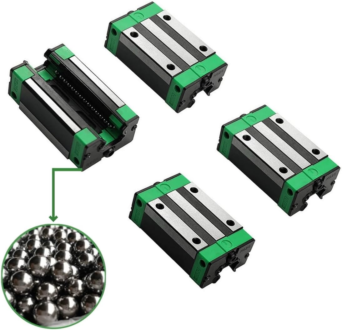 BSEID 2PCS HGR25 Linear Guideway Rail HGH25 100mm-1500mm + 4PCS HGH25CA Square Type Linear Ball Bearing Block for DIY Project and CNC Machine(1350mm)
