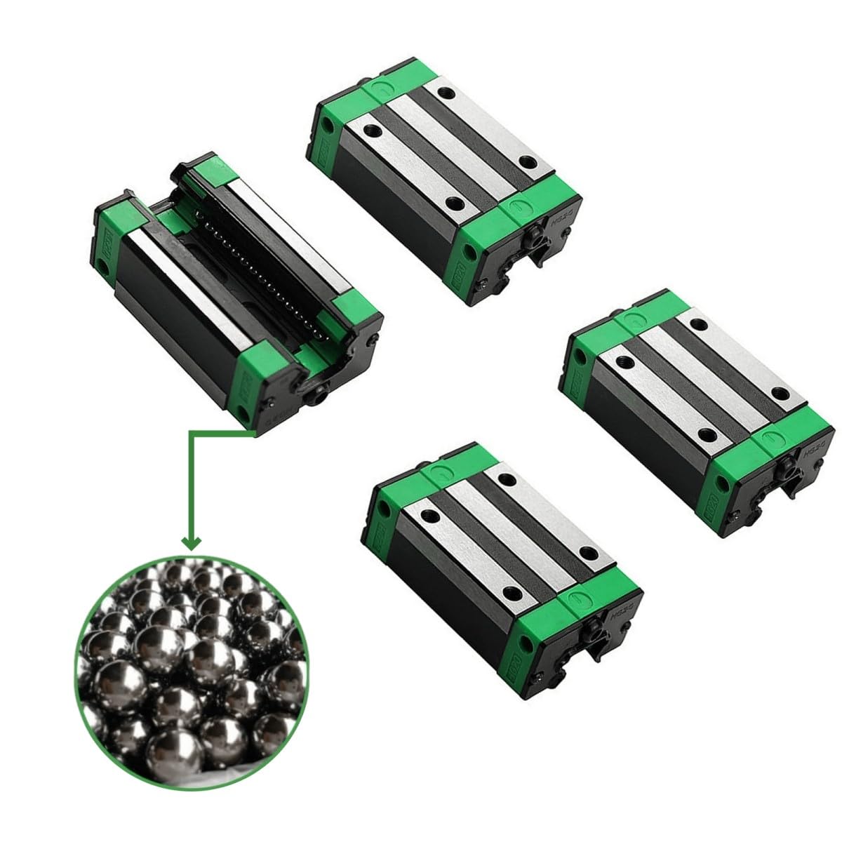 2 Stück HGR25 Linearführungsschiene 100–1500 mm + 4 Stück HGH25CA quadratische Linear-Kugellager für CNC-Maschinen und DIY-Projekte – Precis Mot-Kontrolllösungen
