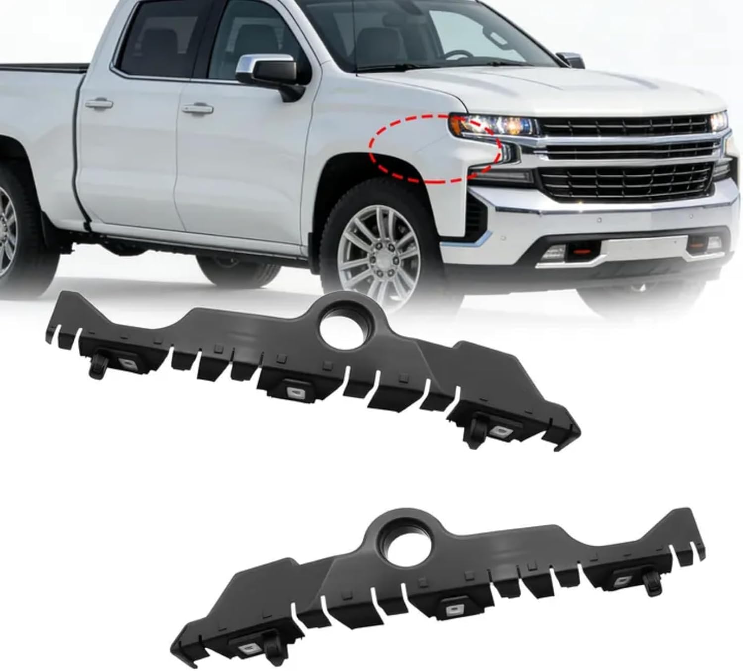 Front Bumper Bracket Compatible with 2019-2024 Silverado 1500 Driver and Passenger Front Side Guide GM1043155 GM1042155 84624944 84624943