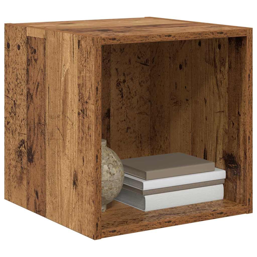 Wandregal Altholz 37 x 37 x 37 cm Holzwerkstoff Schwebendes Regal mit Minimalistischem Design für Wohnzimmer Büro und Flur