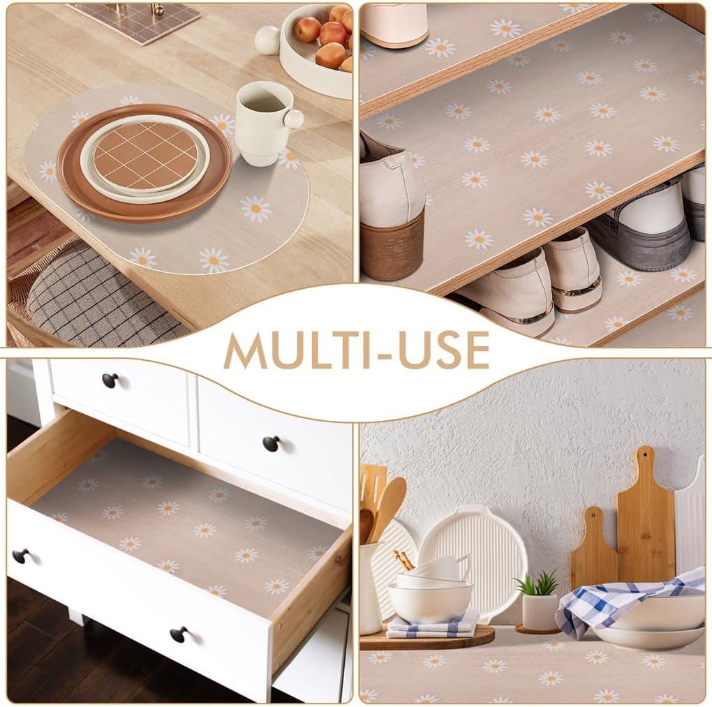 Zenmat EVA Anti Slip 45cmX3m Printed Shelf Liners for Kitchen Cabinets, Drawers, Fridge โ Non-Slip, Washable Mats for Shelves, Cupboards Easy to Cut and Install (45CMX3MTR - Sunflower Printed) 4