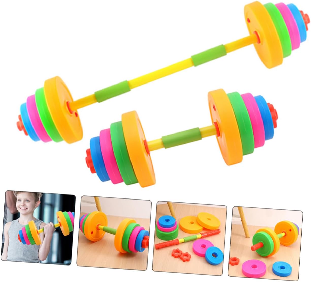 Kisangel Plastic Dumbbell Barbell for Boys and Girls Gym Toy Hand Weight Boys and Girls Exercise Toys
