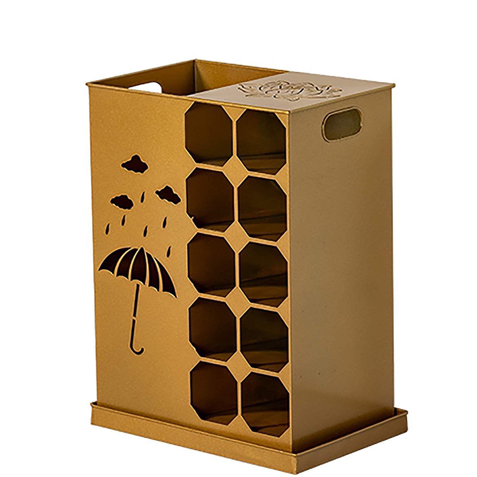 Porte-parapluie en métal carré noir ou or pour entrée et bureau