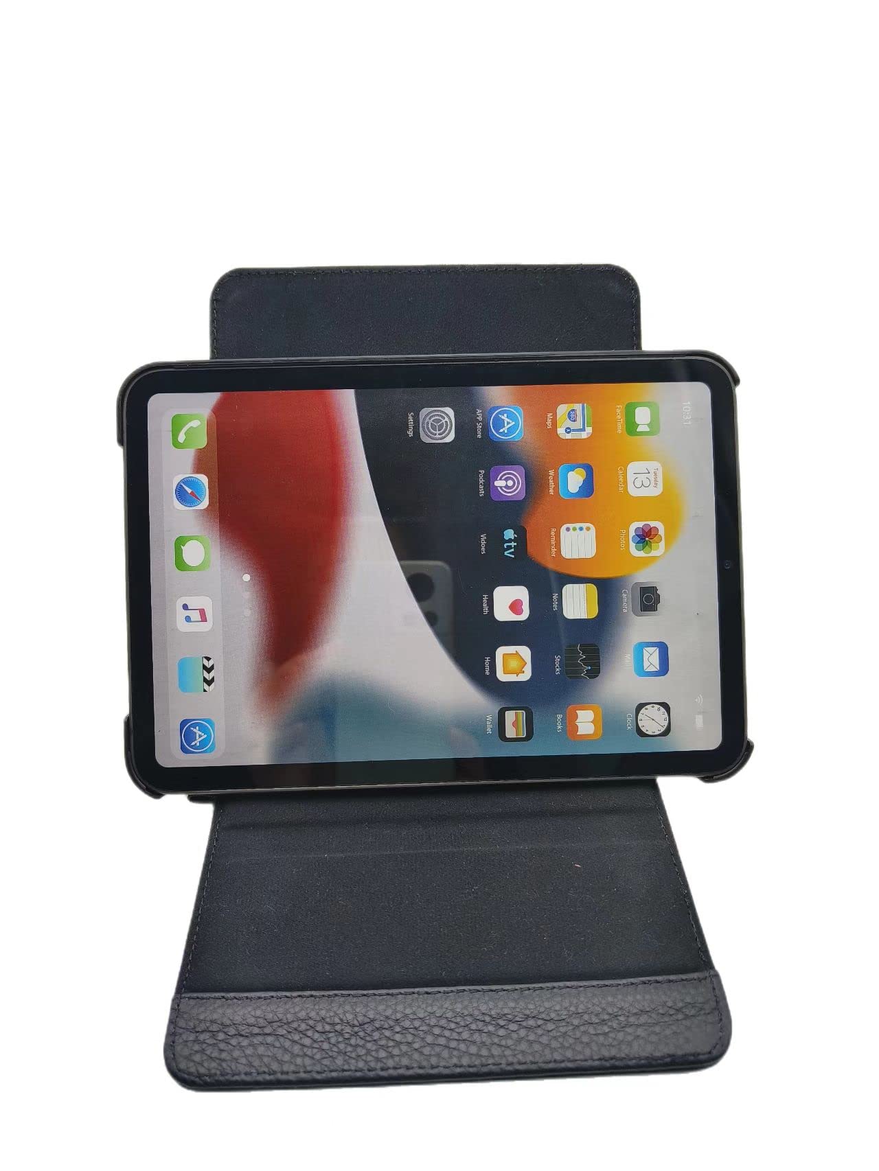 Crystal Pilot Flip Pad (kompatibel mit Mini iPad_6) Premium Vollnarbenleder Flight Kneeboard mit Metallschnalle