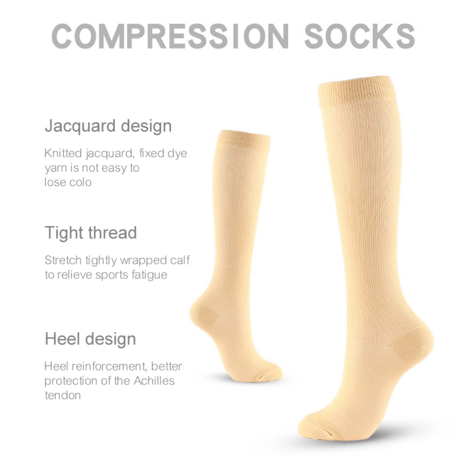 Blaward 3 Pack Compression Socks for Men Women 20-30 mmHg Athletic Socks for Nurse Pregnant Running Medical Travel