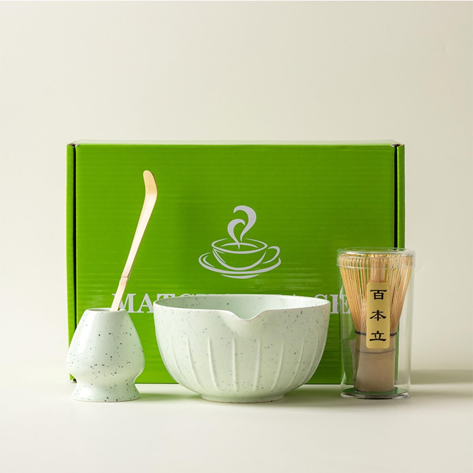Amazon.co.jp: JIKANNOYA Matcha Set for Beginners, Matcha Set of 4