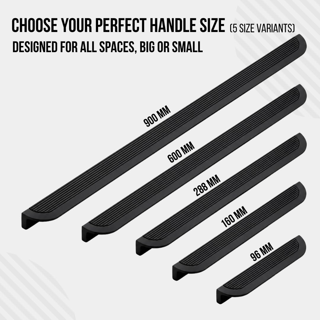 VEZEL 600mm Aluminium Wardrobe Handle, Silk Black, Pack 2 — Amazon image 9