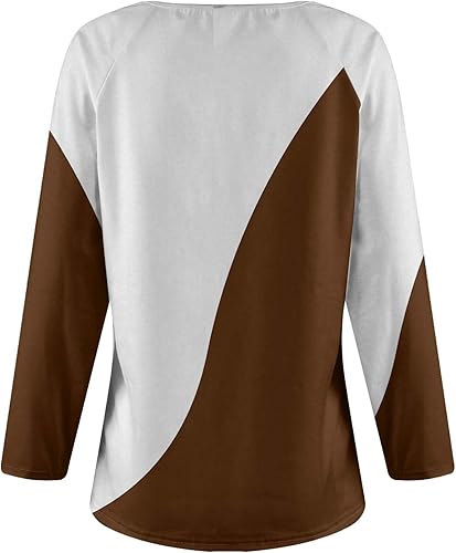 Miniatura 2 de Blusas tipo túnica de manga larga para mujer con cuello en V con cremallera elegantes casuales holgadas delgadas