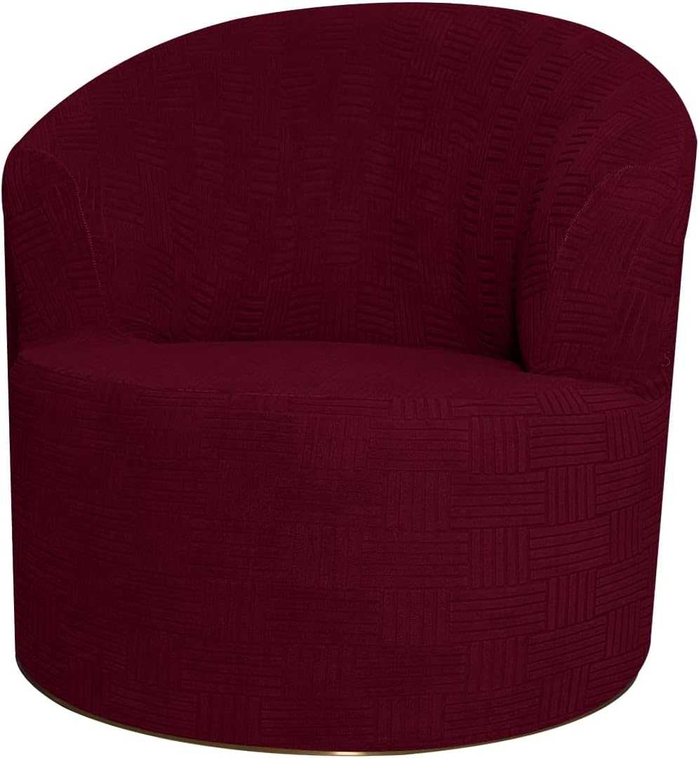 Stretch Barrel Chair Slipcovers, Jacquard Modern Swivel Chair Cover Thick Fabric Barrel Accent Armchairs Sofa Cover Club Chair Cover (Orange)