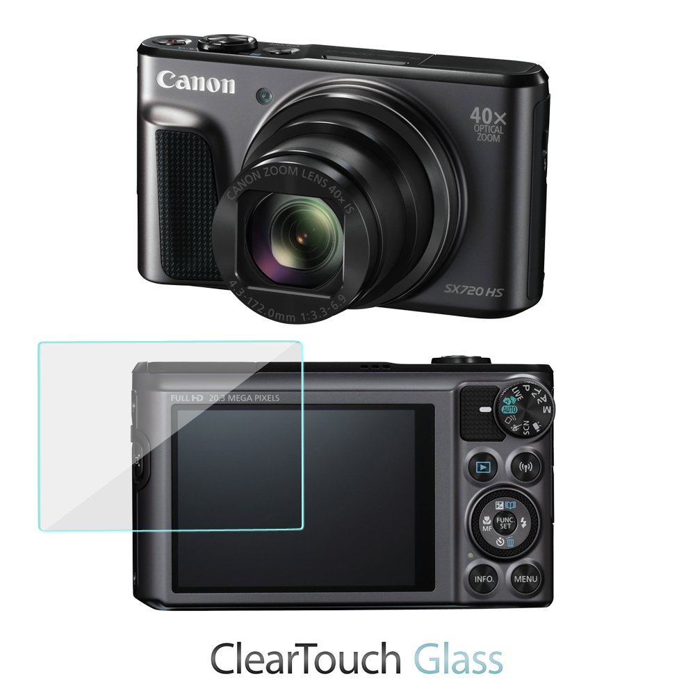BoxWave Screen Protector Compatible With Canon PowerShot SX720 HS - ClearTouch Glass, 9H Tempered Glass Screen Protection for Canon PowerShot SX720 HS
