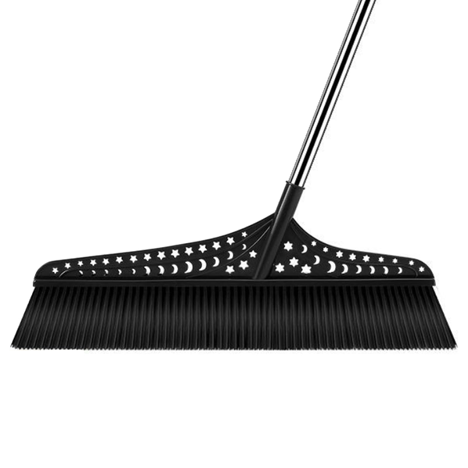 Scopa per interni, scopa angolare con setole dure e manico resistente, scopa a spinta per esterni resistente per pavimenti da cucina e garage(Black,70cm)