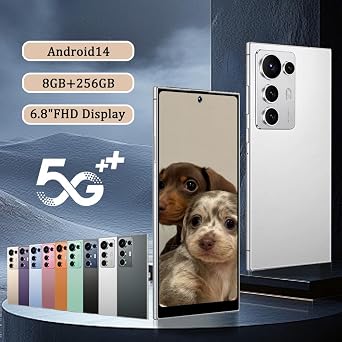4G Unlocked Smartphone, 8+256GB, 6.8 HD+ Display, 6000mAh Battery, 13+48MP Camera, Face ID/Android 14