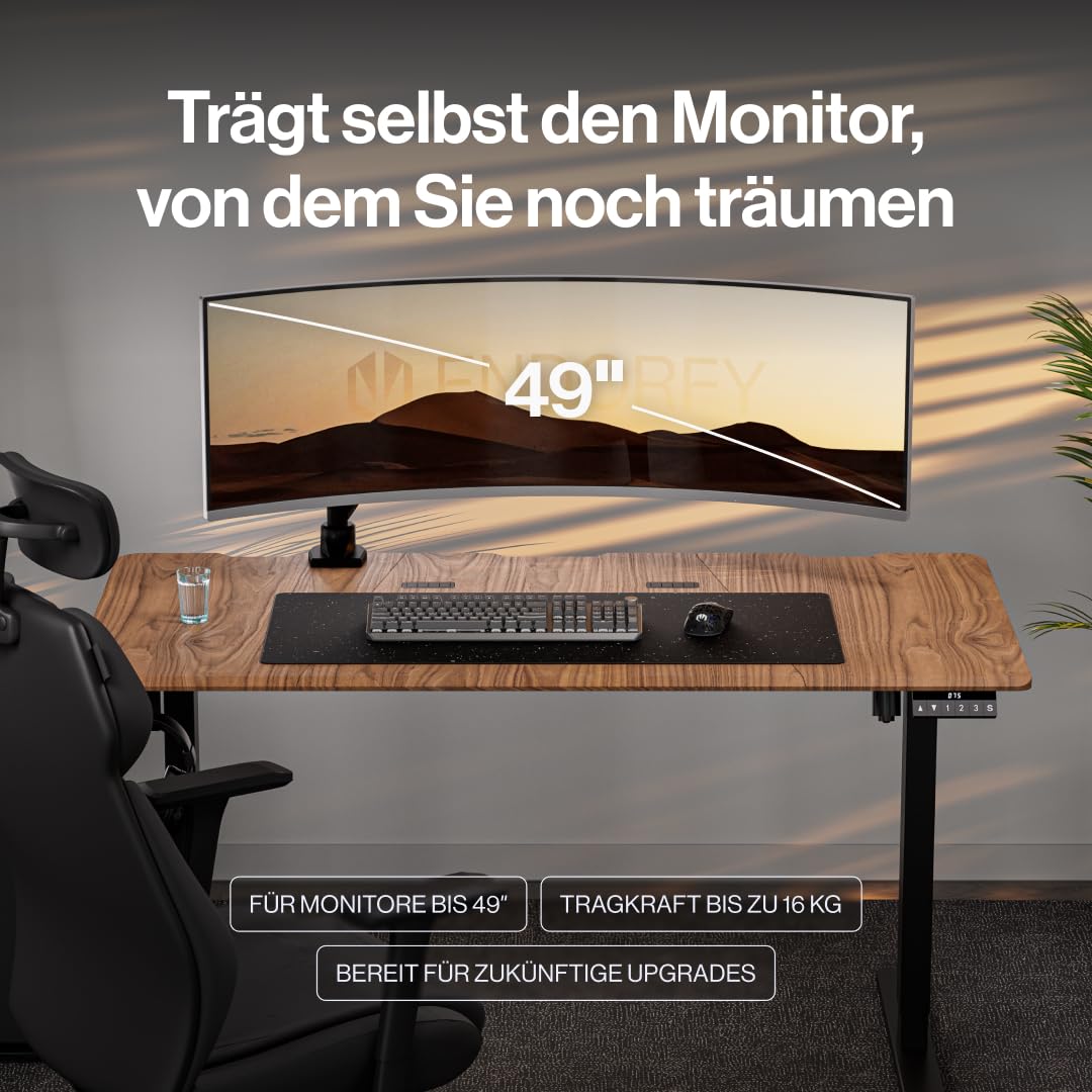 ENDORFY Atlas GS Pro Single, Profesjonalne Gazowe Ramię do Monitora 13-49", Udźwig do 16 kg, Wzmocniony Uchwyt Biurkowy VESA 75/100, Funkcja Pivot 180°, System Zarządzania Kablami