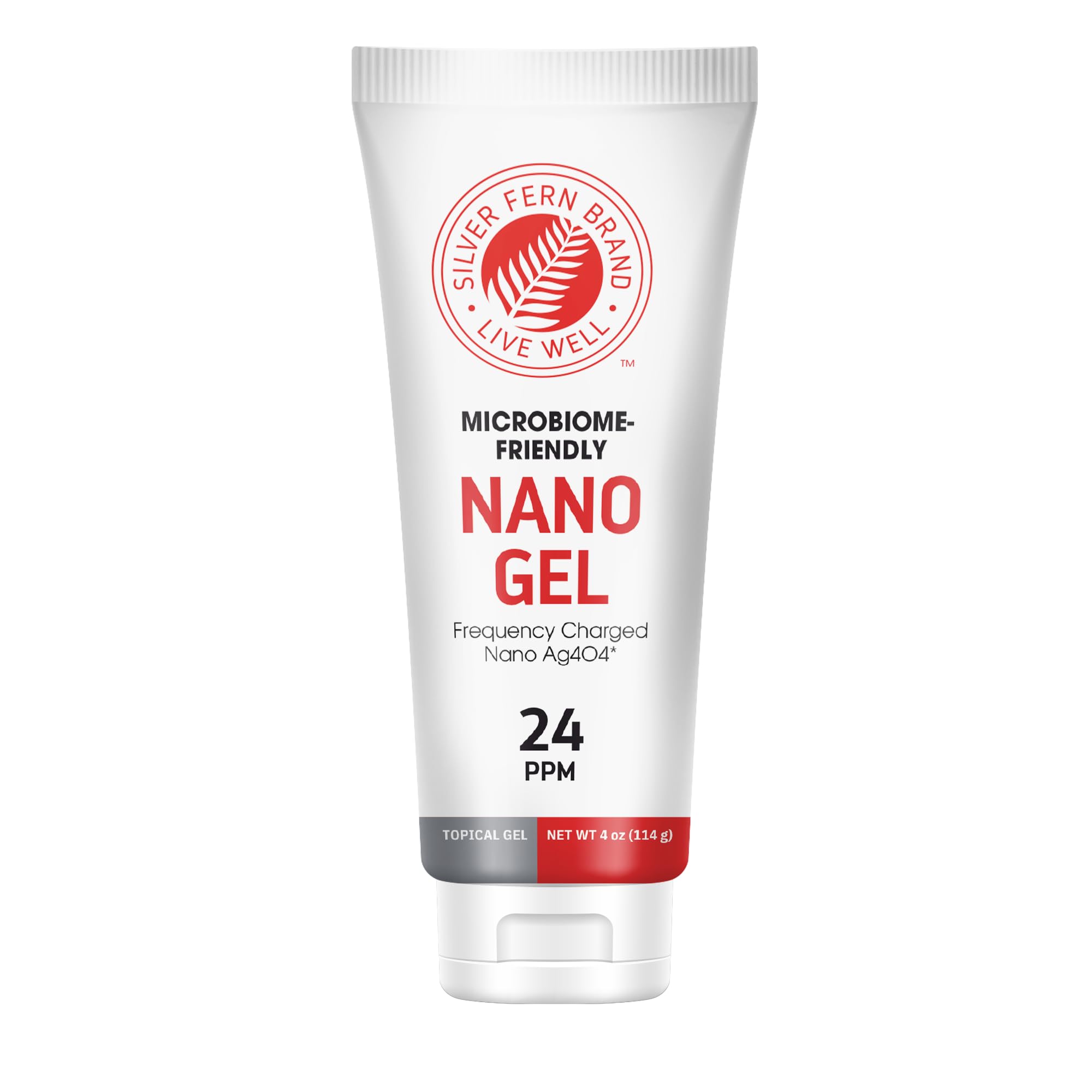 Brand – Nano Gel Frequency Charged Silver 24PPM – Skin Support for Cuts, Burns, Imbalances & Irritations – Fast-Absorbing Silver Gel – Microbiome-Friendly & GRAS Certified – 4 oz