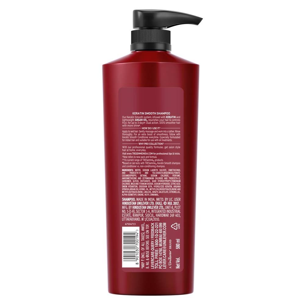 TRESemme Keratin Smooth Shampoo, 580ml And Lakme Moisturizer Body Lotion, Peach Milk, 200ml 2