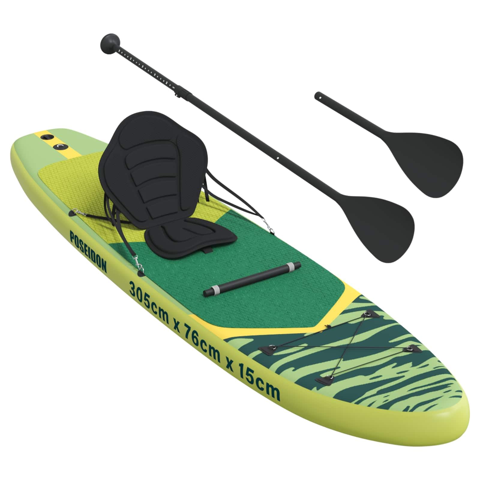Tavola SUP gonfiabile 2 in 1 con sedile, per sport acquatici, surf, kayak, yoga, outdoor, adulti, bambini, tuttofare, touring, spiaggia, estate, durevole, leggera