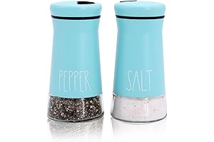 Teal Salt and Pepper Shakers with Adjustable Pour Holes