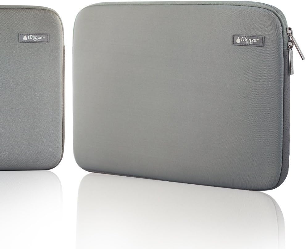 iBenzer Basic 15.4" Deluxe Neoprene Laptop Sleeve Bag Cover Case for MacBook Pro 15"/Retina 15"/HP/Acer/Dell/Asus/Samsung UltraBooks, (Gray)
