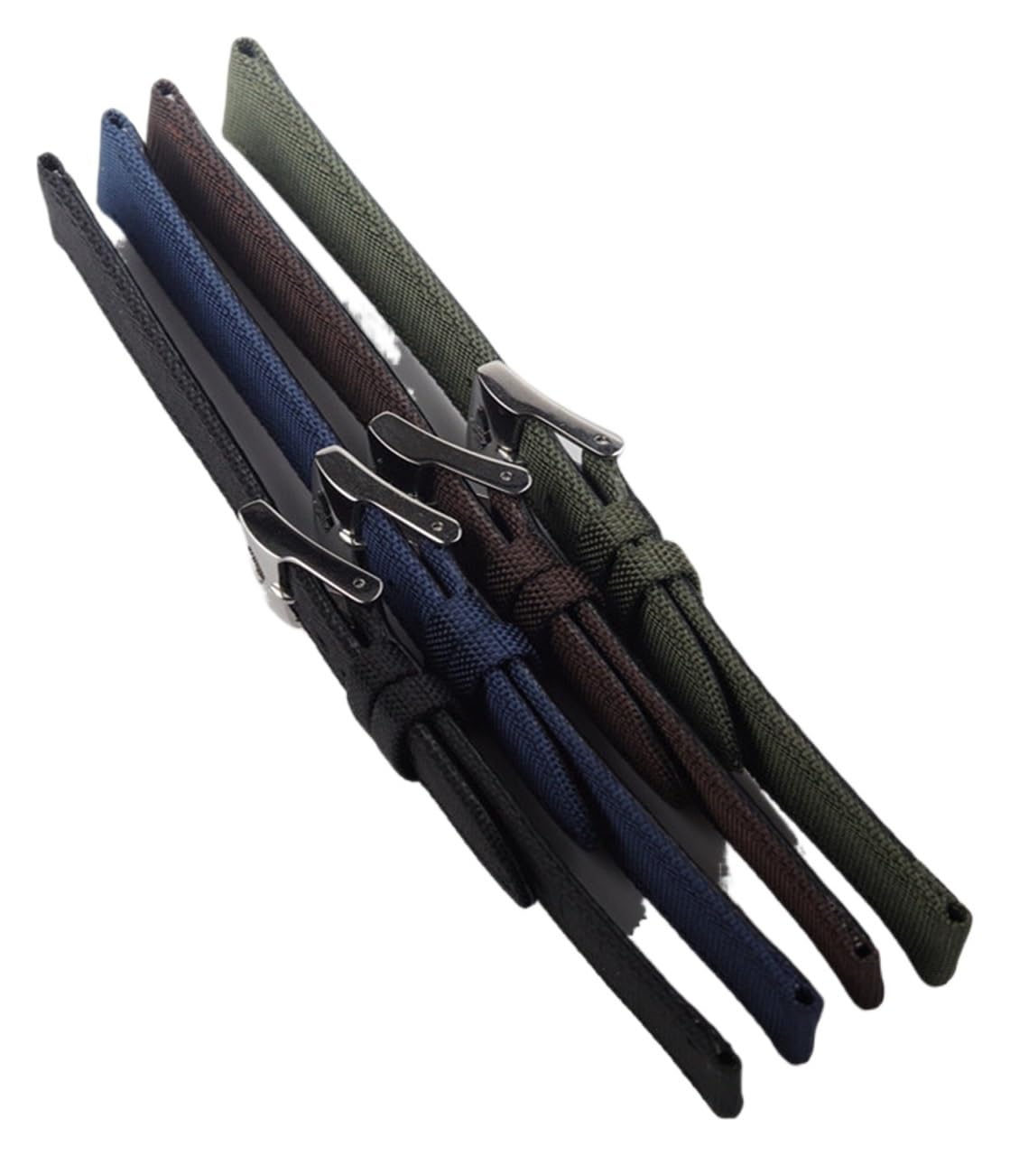 SiChouwz 22 mm czarny, niebieski, zielony, brązowy, nylonowy, skórzany pasek do zegarka, kompatybilny z paskiem(Green strap)