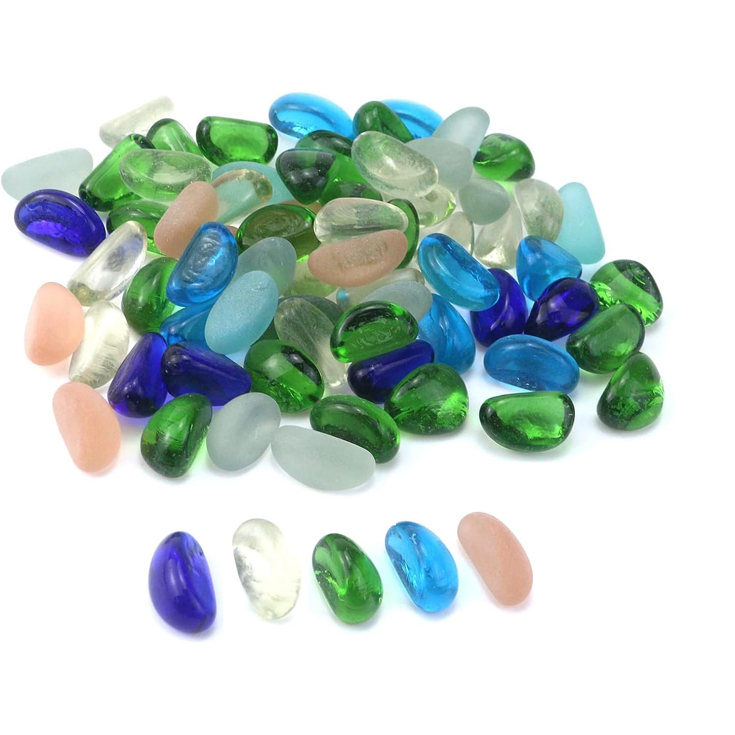 Emily Pets Aquarium Stone Pebbles Mixed Color Aquarium Gravel River Rock Decorative Tank Terrarium Hydroponic System Irregular Natural Shape Small Landscaping Glass-image-36