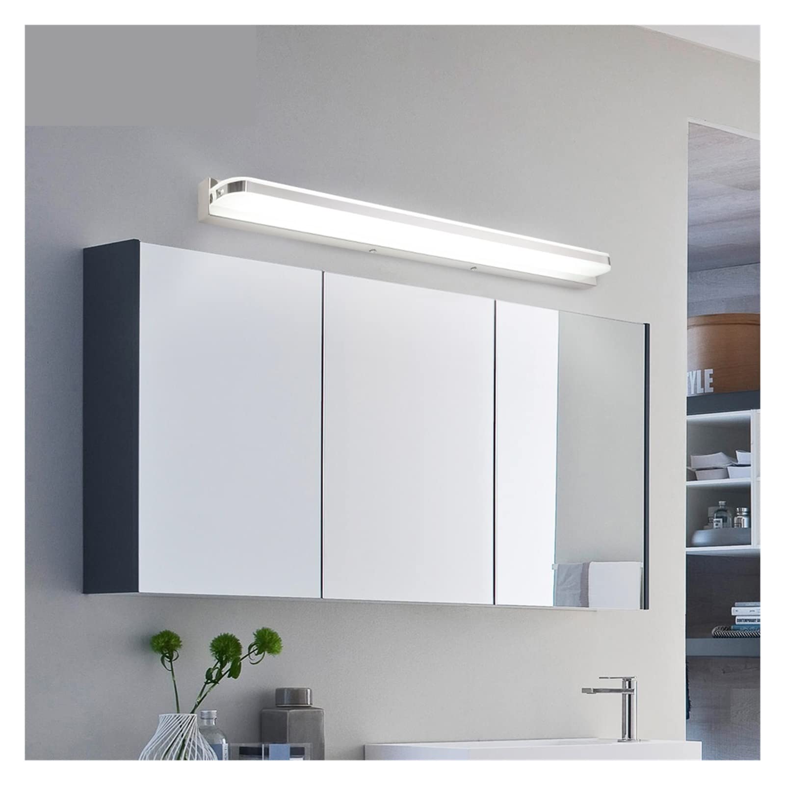 Światło obrazu LED Nowoczesna Lampa Łazienkowa Led 9W 40CM 12W 55CM AC85-265V Wodoodporna Kinkiet Kinkiet Światło Lampy Ścienne Oprawy Do malowania ścian, ramki, portretu(Size:Wit,Material:9W 40CM)