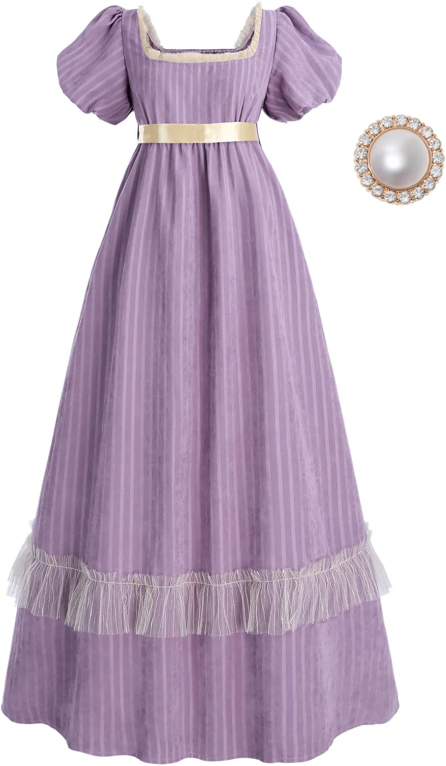 LTAKK Regency Dress Women Victorian Regency Costume Empire Waist Dresses Tea Party Gown