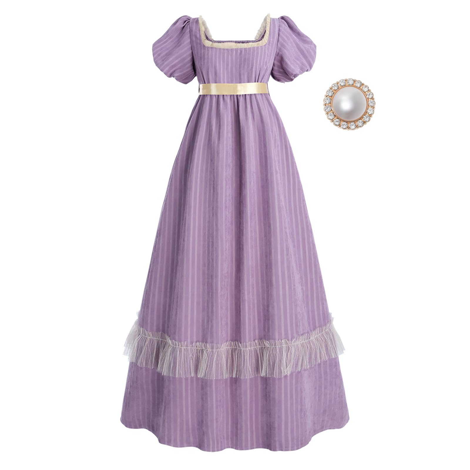 LTAKK Regency Dress Women Victorian Regency Costume Empire Waist Dresses Tea Party Gown