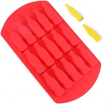 MoldFun 15-Cavity Cola Glass Bottle Silicone Tray Mold for Chocolate, Gummy, Jello Shot, Candy, Ice Cube, Wax Melt Random Color