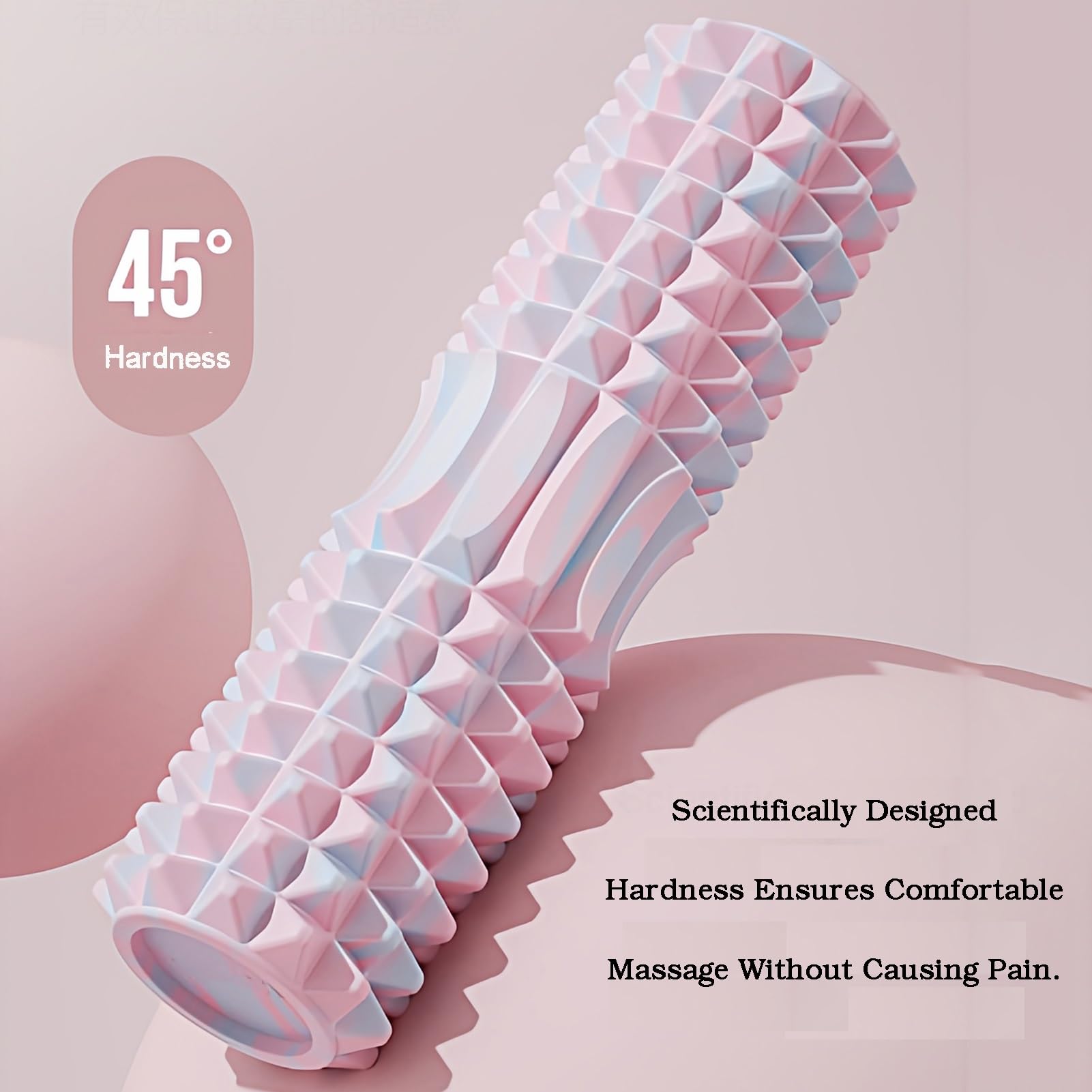 Rullo In Schiuma, Rullo Massaggiatore In Schiuma Ad Alta Densità, Rullo In Schiuma Muscolare Strutturato Extra Solido, For Esercizi, Automassaggio E Recupero Muscolare(Color4,45x12cm)