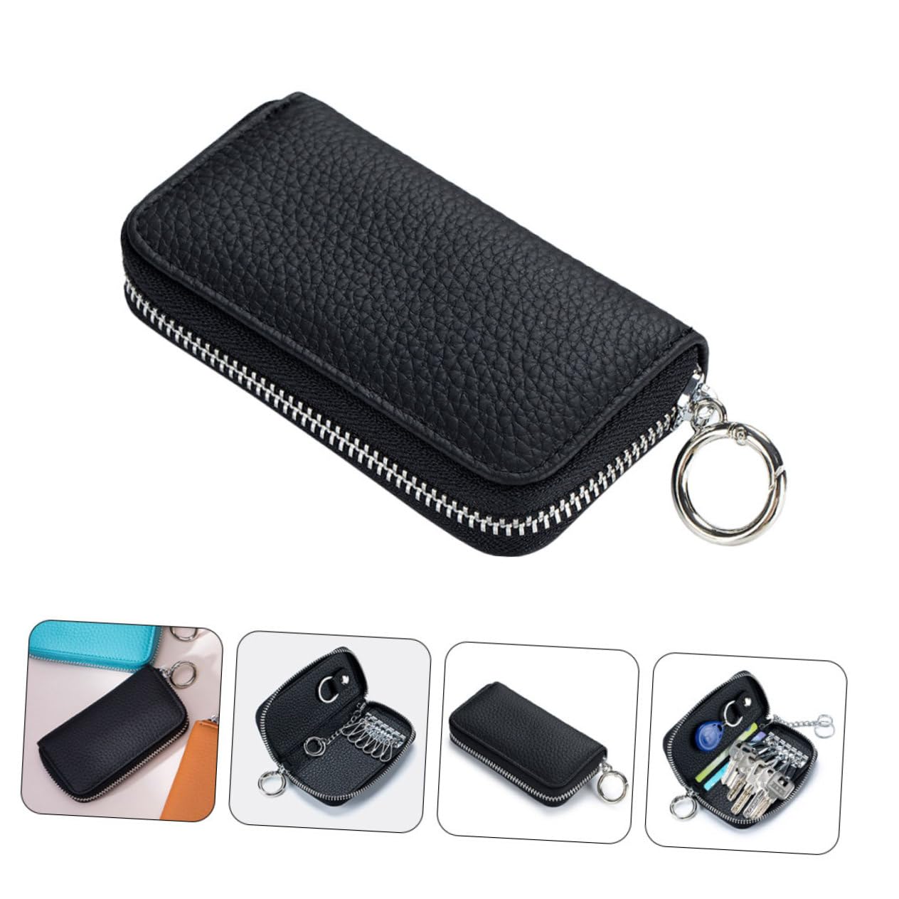 PartyKindom 4stücke Leder Schlüssel Organizer Schlüsselbund Schlüsselhalter Schlüsseletui Für Autoschlüssel Universelles Design Langlebig Und Modisch Für Täglichen Gebrauch
