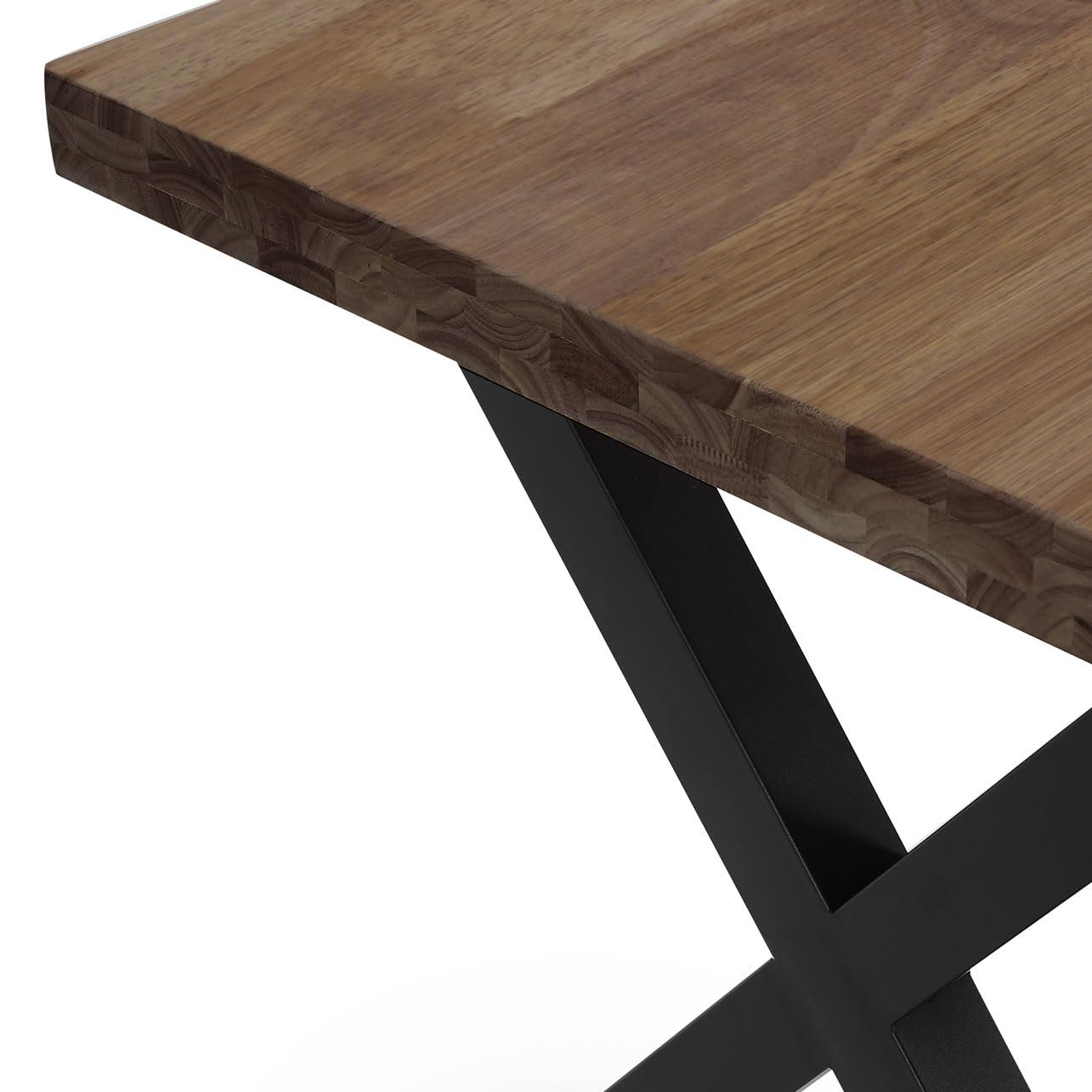 Adec Group X-Loft, Mesa de Comedor, Mesa de Salon, Acabado en Roble Boreal y Patas Metalicas Negro, Medidas: 140 cm (Largo) x 80 cm (Ancho) x 76 cm (Alto)