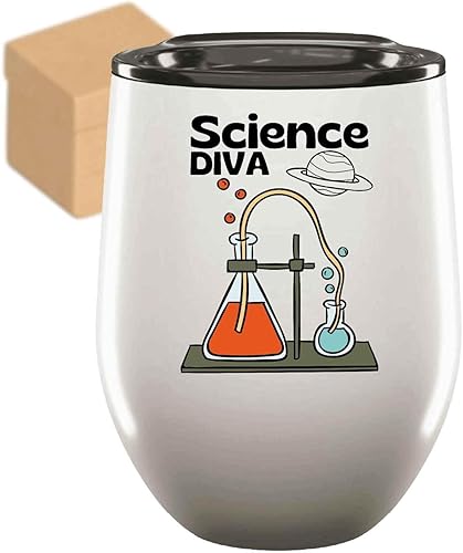 Funny Gift Motivational Science Gift, For Stem Graduation - Science Diva, Thesis Accomplished: Doctoral Degree - 12oz Wine Tumbler Cup